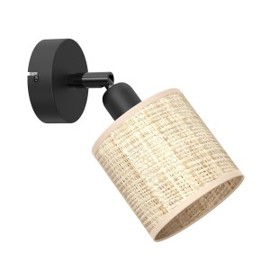 spot Rattan black, shade dia 100 , h 100, 1xE27