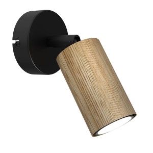 spot Nise black/wood 1xGU10
