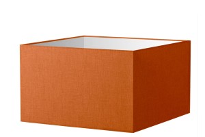 Abażur pomarańczowy len kwadrat o średnicy 40 cm