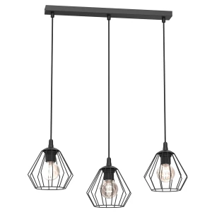 żyrandol Leti, line bar 500mm, wire shade diamond, 3xE27