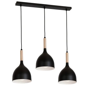 żyrandol listwa Noak black/natural wood 3
