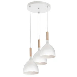 żyrandol talerz Noak white/natural wood 3