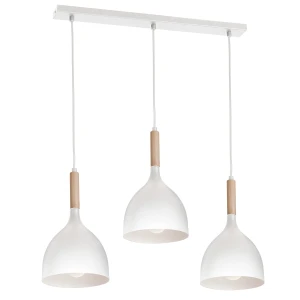 żyrandol listwa Noak white/natural wood 3