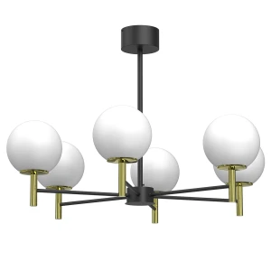 żyrandol Awinion black/gold 6xE27