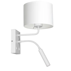 kinkiet Arden G9+E27 white, cylinder shade dia 180, h 150 white 2