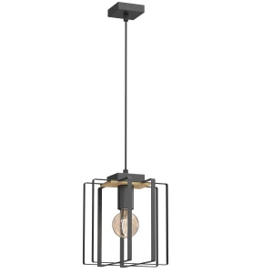 żyrandol Kortez black/wood 1xE27