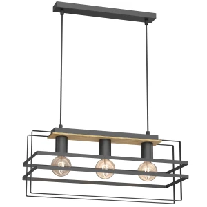 żyrandol Kortez black/wood 3xE27