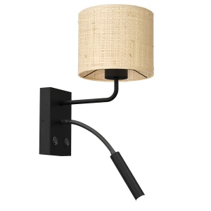 kinkiet G9+E27 Rattan cylinder shade dia 180, h 150 2