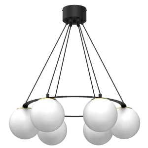 żyrandol Ballo round black/gold 6xE27