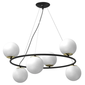 żyrandol Bolti round black/gold 6xE27
