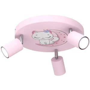 spot Fun Night Cat pinkplate dia 300, 3xGU10