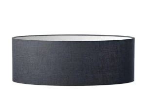Abażur ciemno szary len walec o średnicy 60 cm