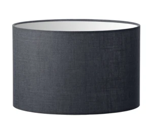 Abażur ciemno szary len walec o średnicy 20 cm