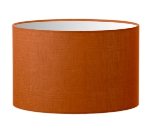 Abażur pomarańczowy len walec o średnicy 20 cm