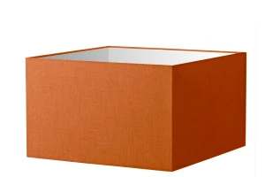 Abażur pomarańczowy len kwadrat o średnicy 25 cm